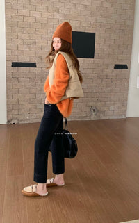 Kelly Designs Fleece-Lined Straight Denim Black Pants(Instock)