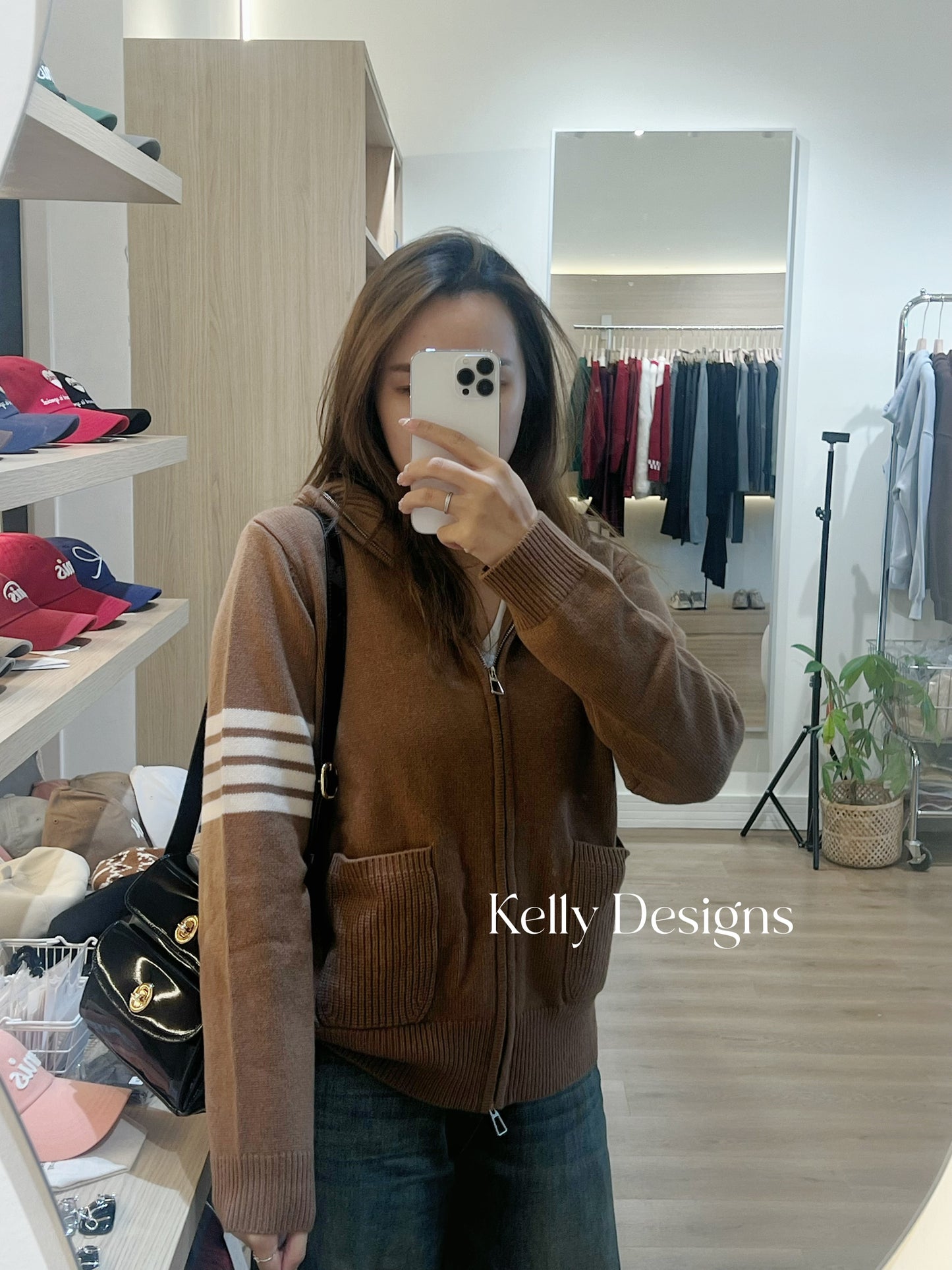 Kelly Designs Wool Zip-Up Brown Jacket (Instock)