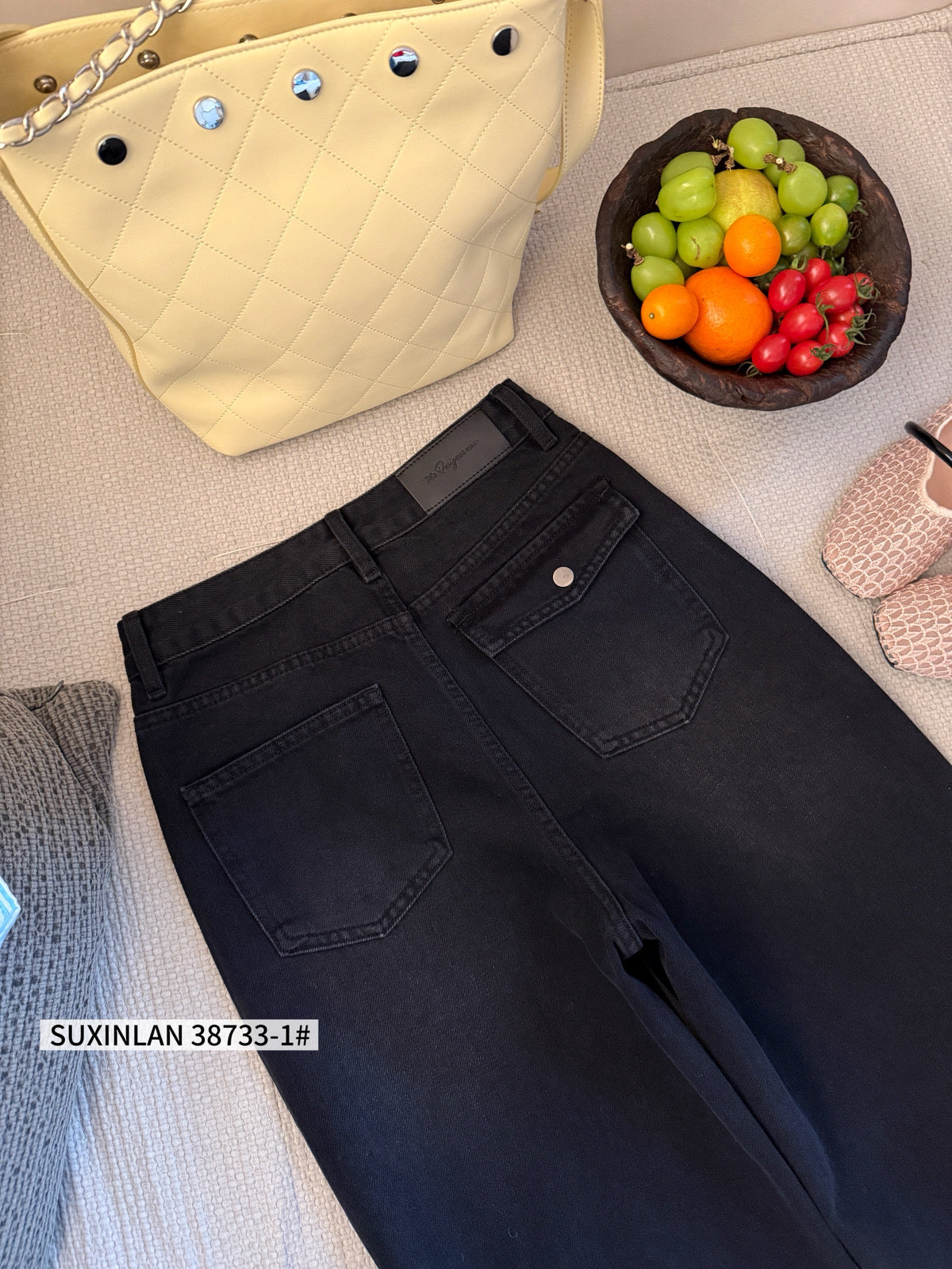 Kelly Designs Shiny Four Season Black Jeans(Instock)