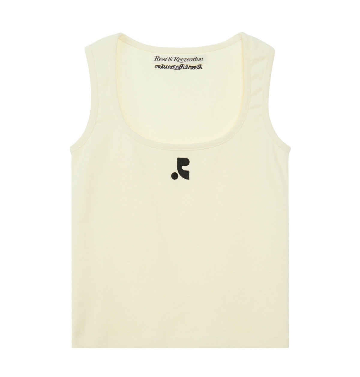 Rest & Recreation WIDE U-NECK TANK TOP - Cream (Preorder)