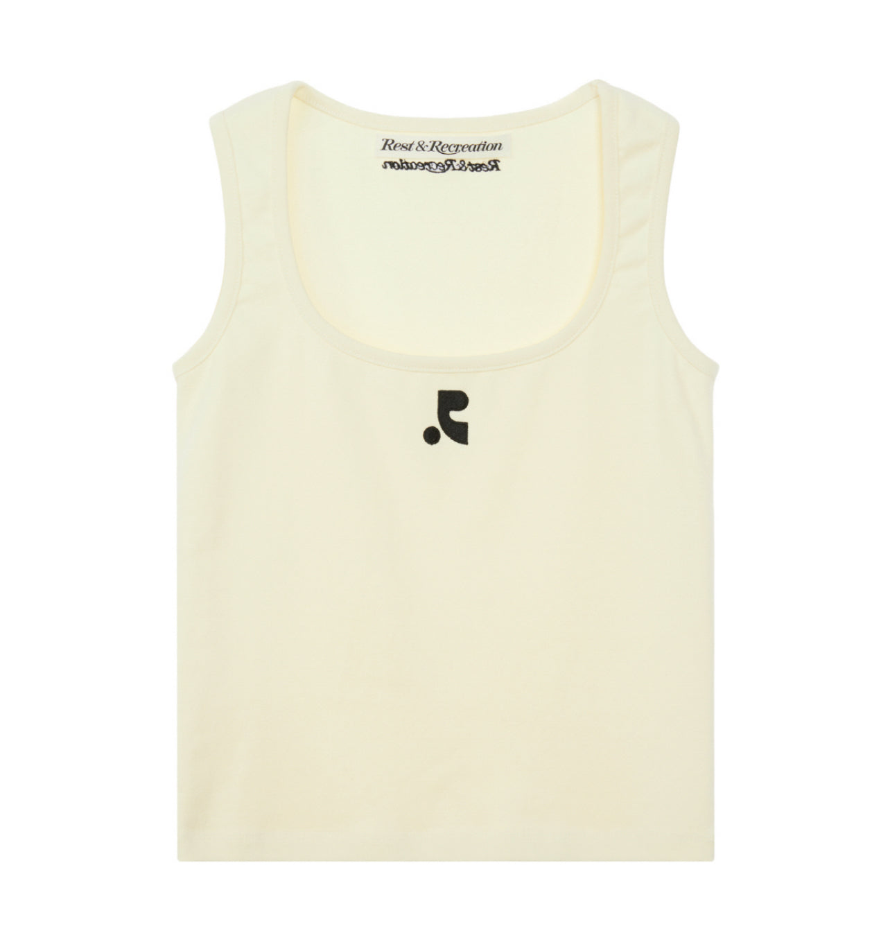 Rest & Recreation WIDE U-NECK TANK TOP - Cream (Preorder)