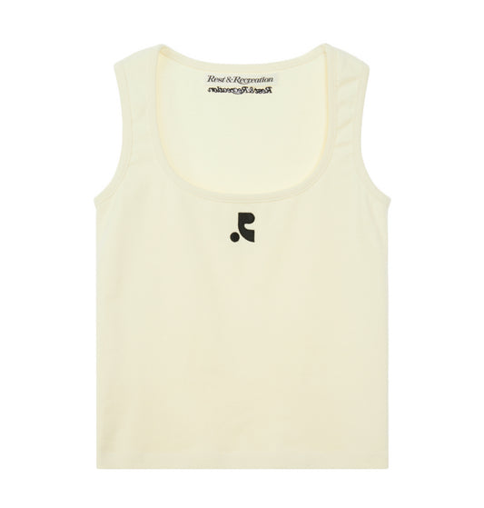 Rest & Recreation WIDE U-NECK TANK TOP - Cream (Preorder)