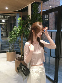 Korean Apm Collection Vegetable Rone Cardigan + Rone Sleeveless Top Set (Instock)