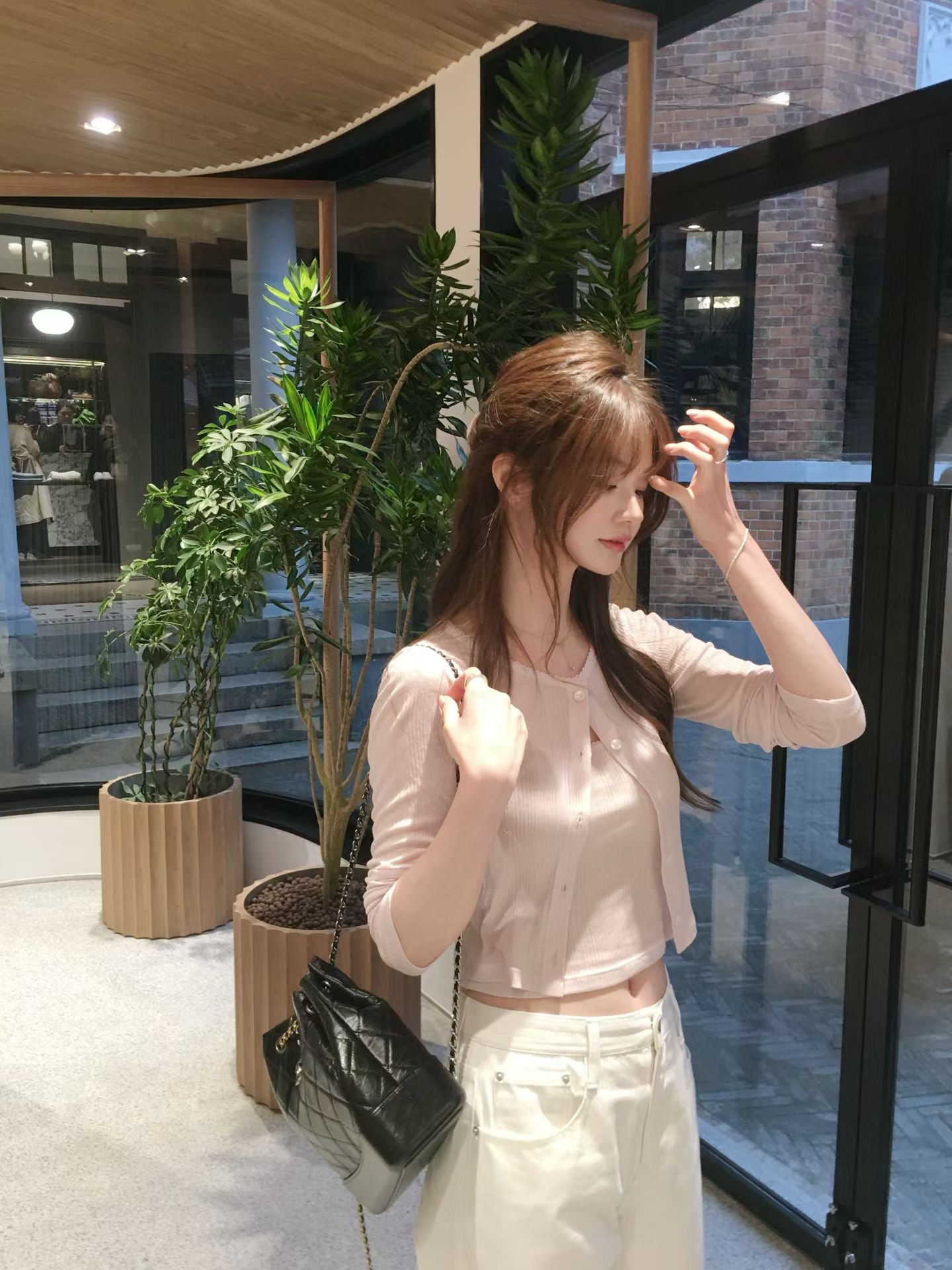 Korean Apm Collection Vegetable Rone Cardigan + Rone Sleeveless Top Set (Instock)