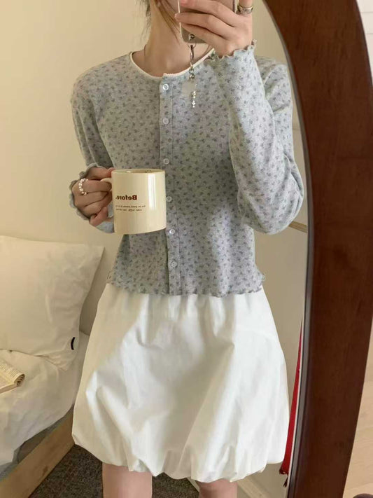 Kelly Designs Floral Knit Grey Cardigan (Instock)
