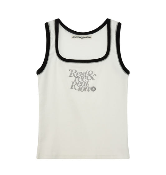 Rest & Recreation SQUARE NECK SLEEVELESS - WHITE (Instock)