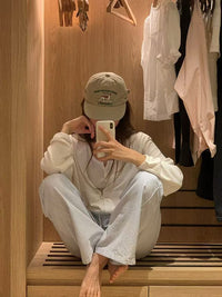 Korean Lightweight Hoodie Zip-Up - Off White (Instock)