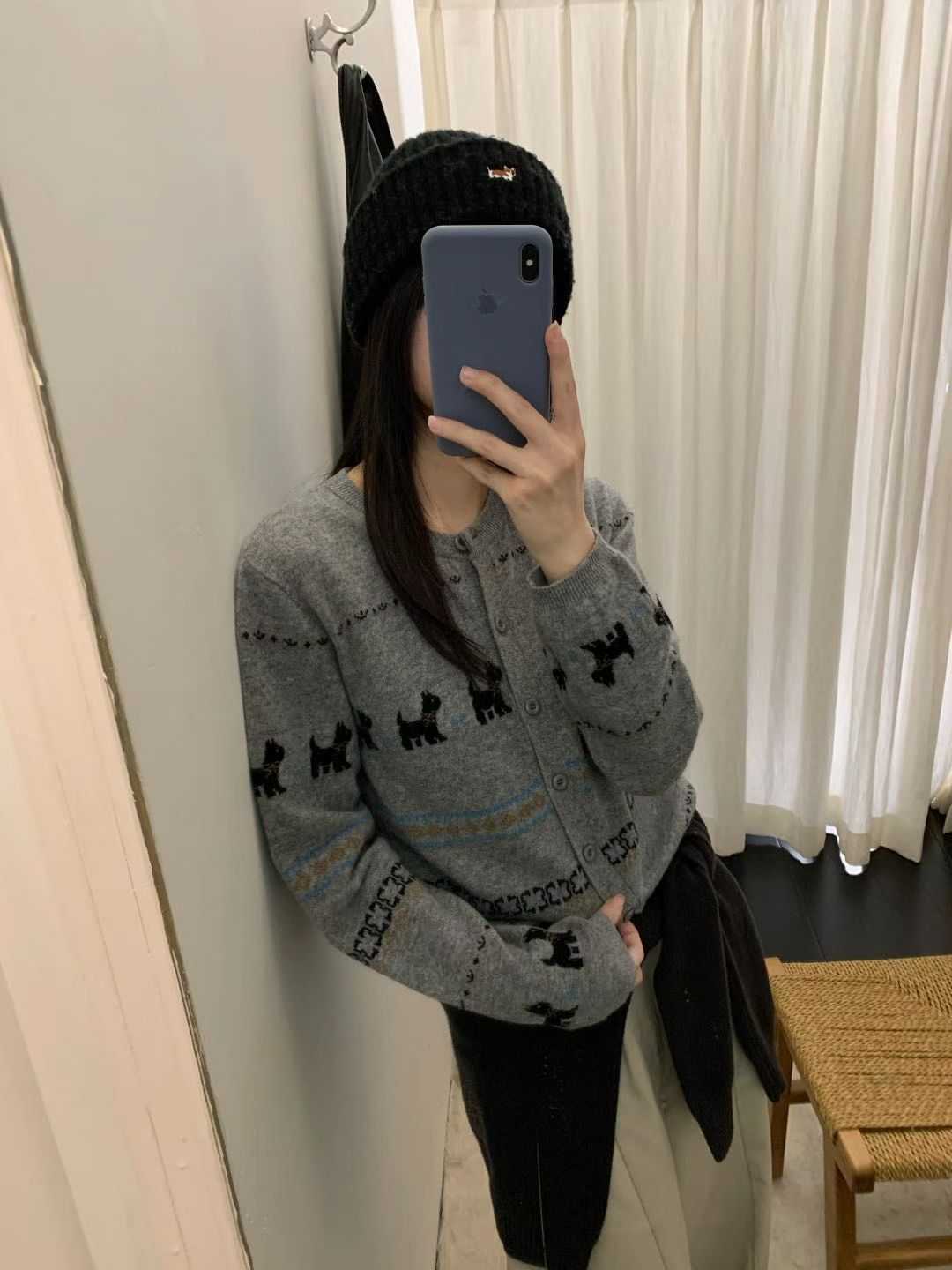 Kelly Designs Puppies Grey Wool Cardigan (Instock)