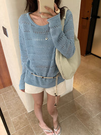 Kelly Designs Lightweight Hollow Knit Sweater – 4 Colors (Instock)