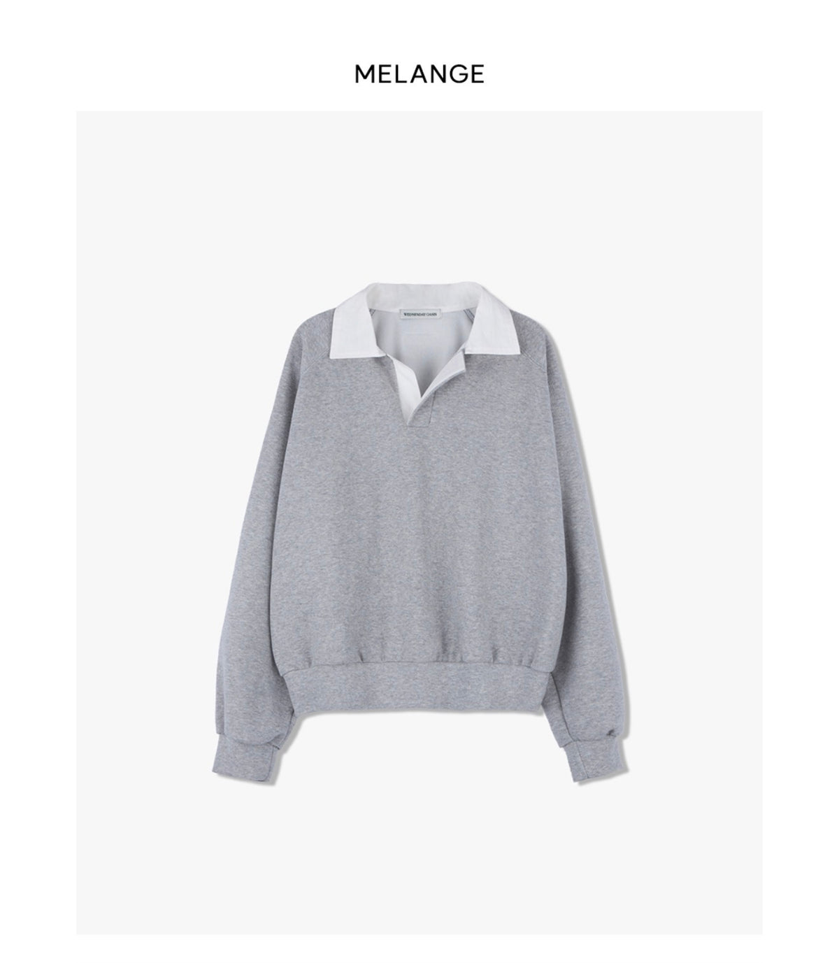 Korean Collection Serene Collar Sweatshirt – Melange Grey (Instock)