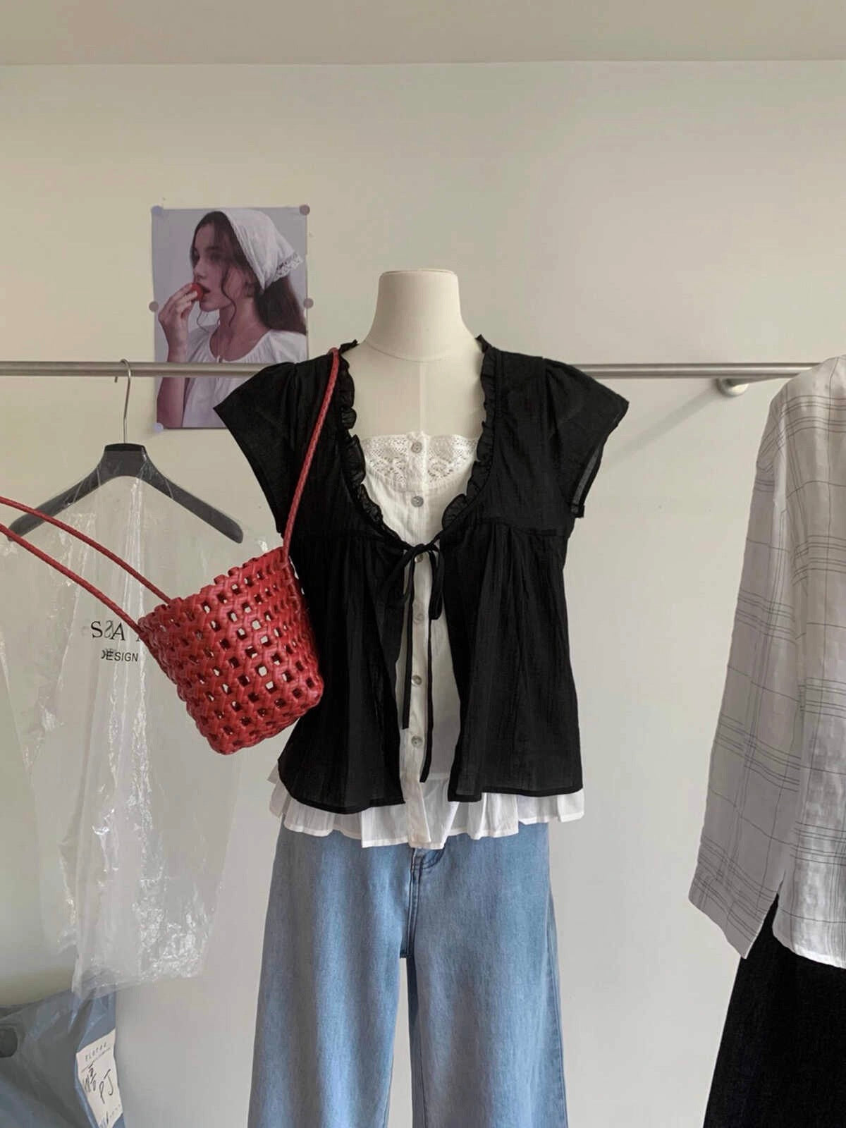 Kelly Designs Fake 2pc Black Top and Pants(Instock)