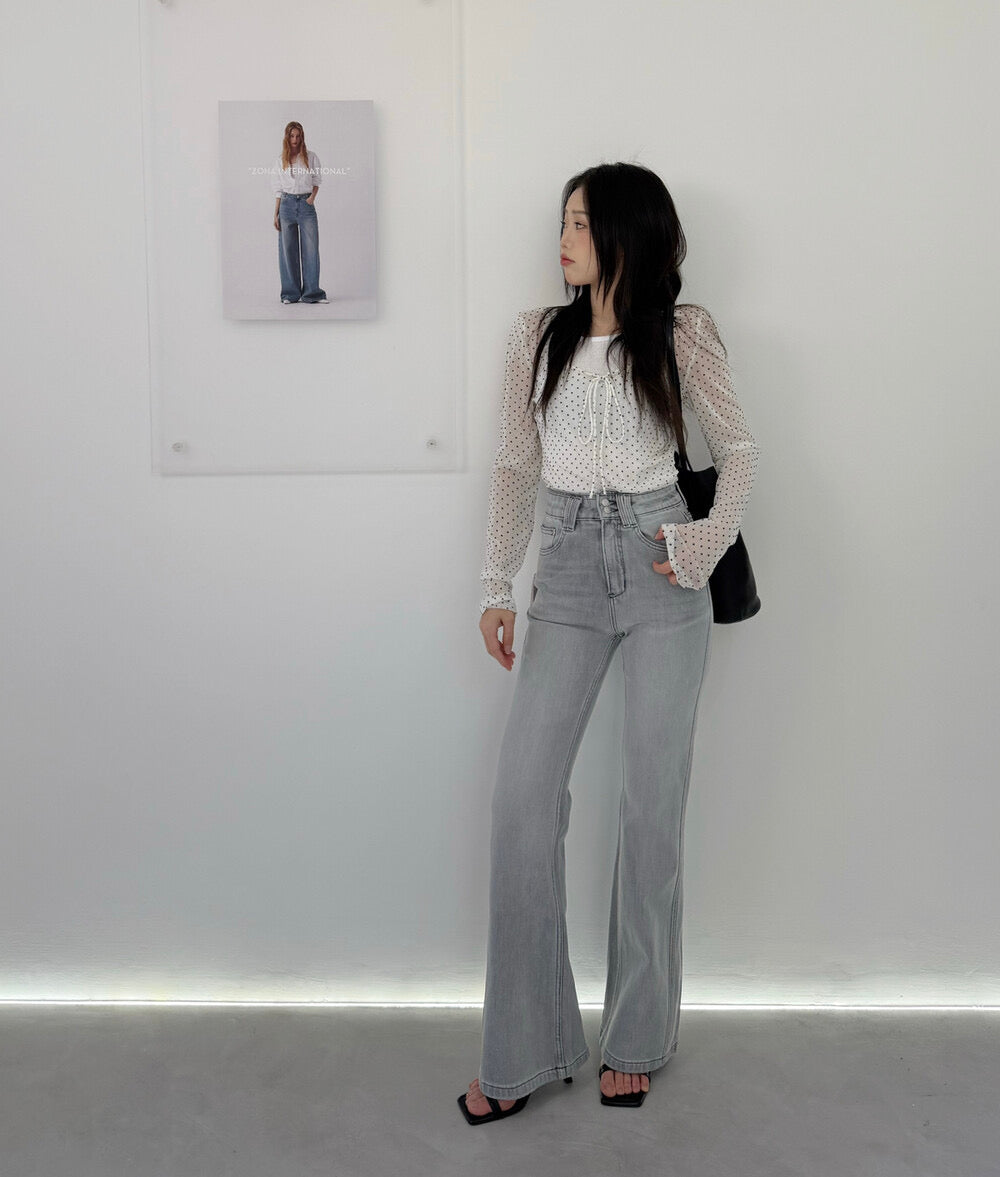 Kelly Designs Four Season Flare Jeans-Gray(Instock)