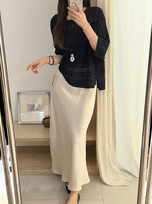 Kelly Designs Satin fishtail Long skirt-3 Colors (Instock)