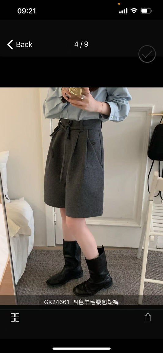 Kelly Designs Wool Blend Tailored Bermuda Shorts (Instock)