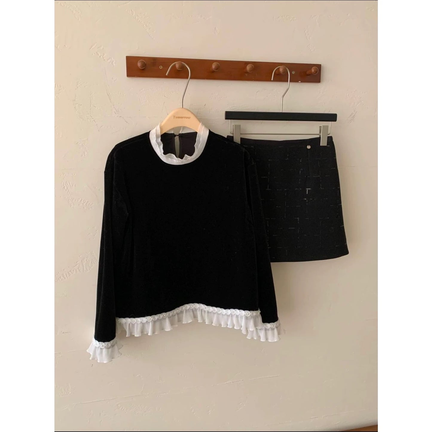 Kelly Designs Velvet Ruffle Trim Top(Instock)