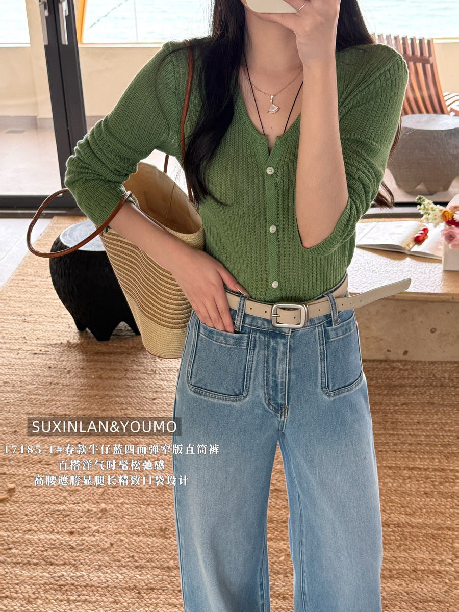 Kelly Designs Front Pocket Jeans With Belt (Instock)