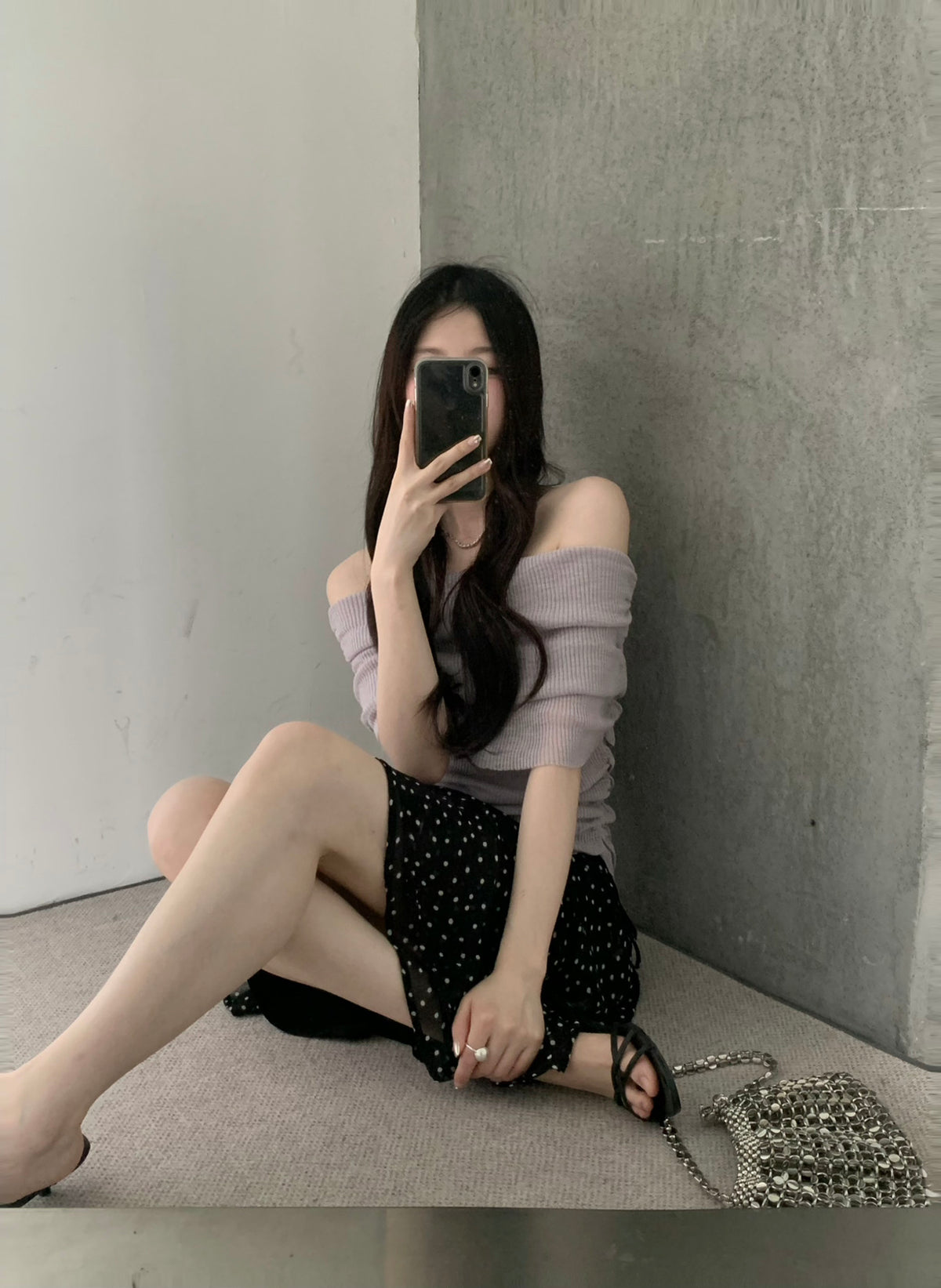 Kelly Designs Off Shoulder Knit Purple Top(Instock)