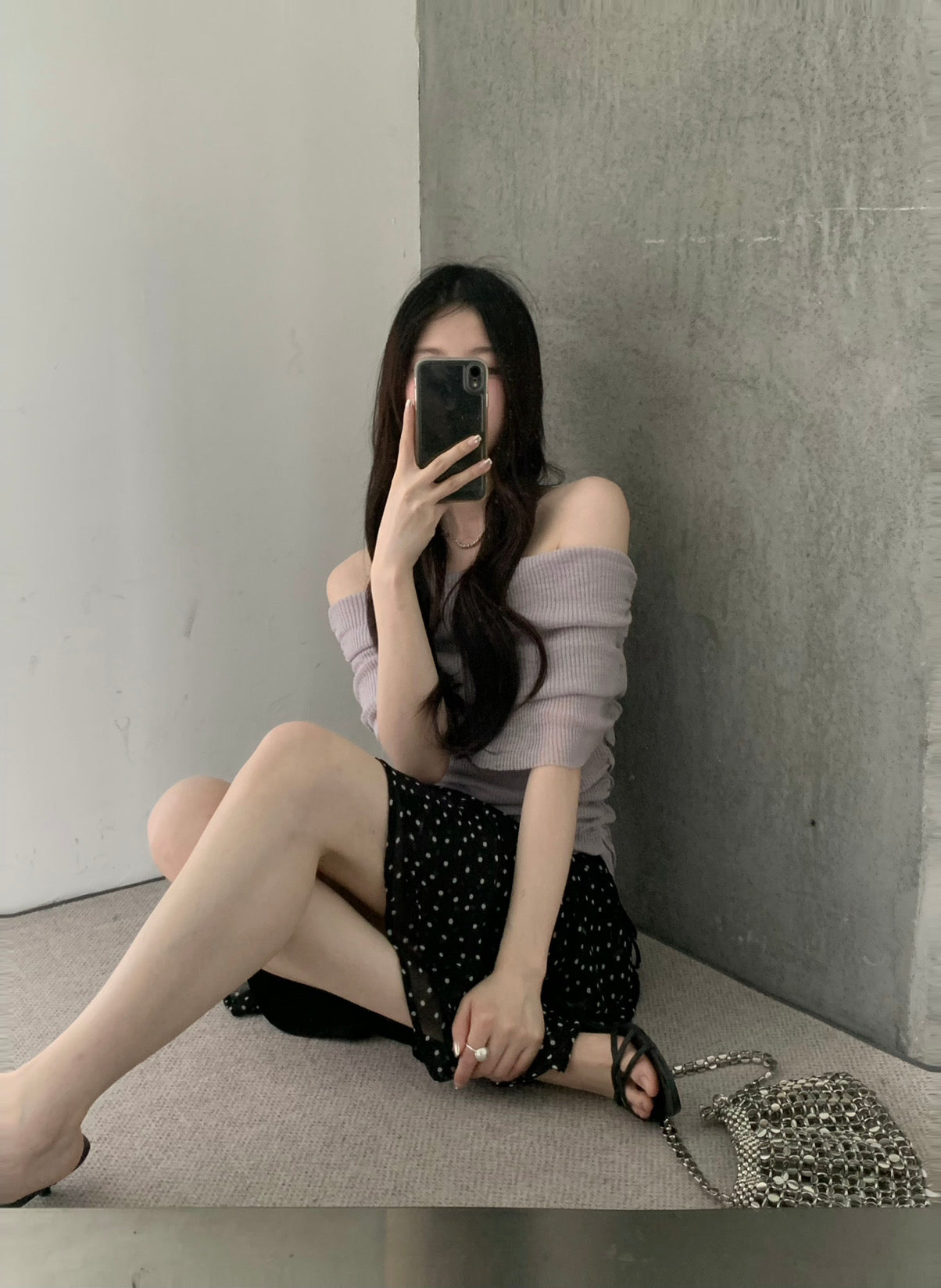 Kelly Designs Off Shoulder Knit Purple Top(Instock)