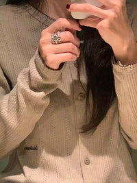 Korean APM Collection Awesome Cotton Ribbed Cardigan (Instock)