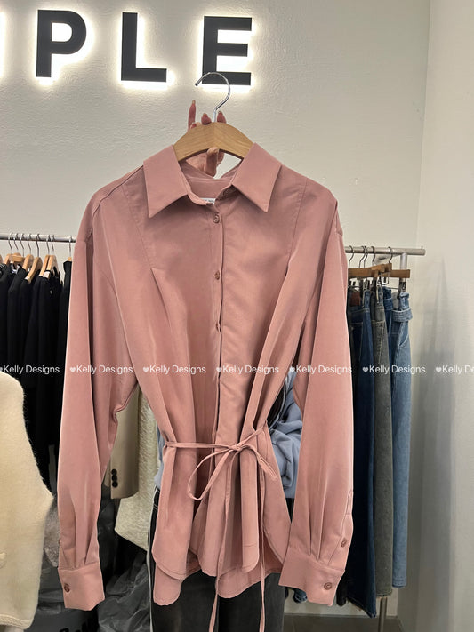 Korean APM Collection Strap Pink Shirt (Instock)