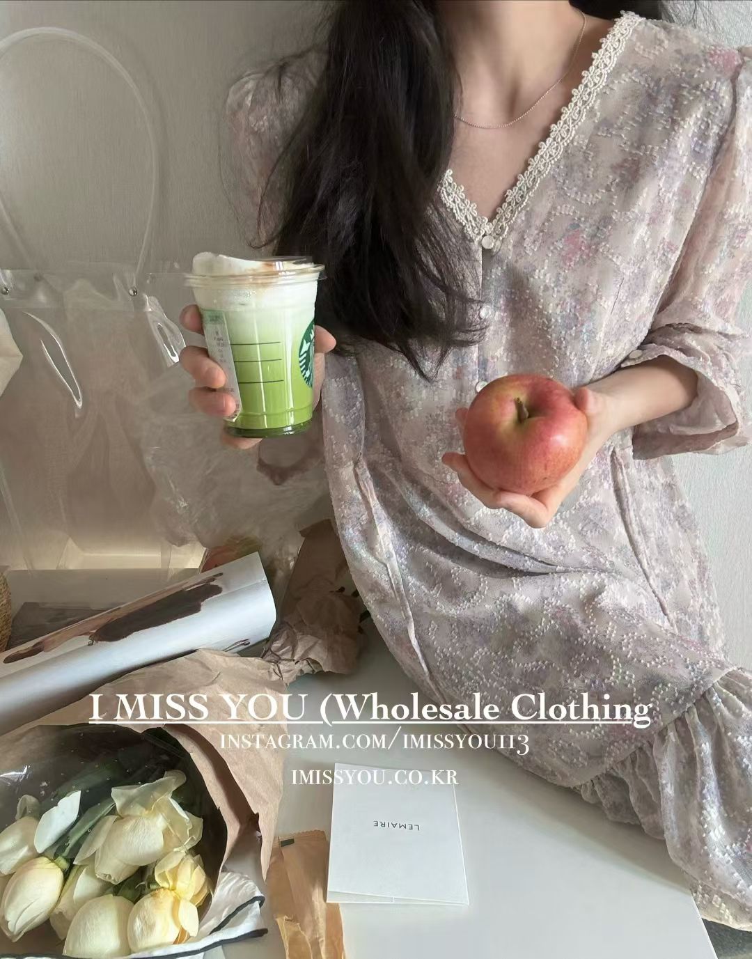 Korean APM Collection I Miss You Pink Dress (Instock)