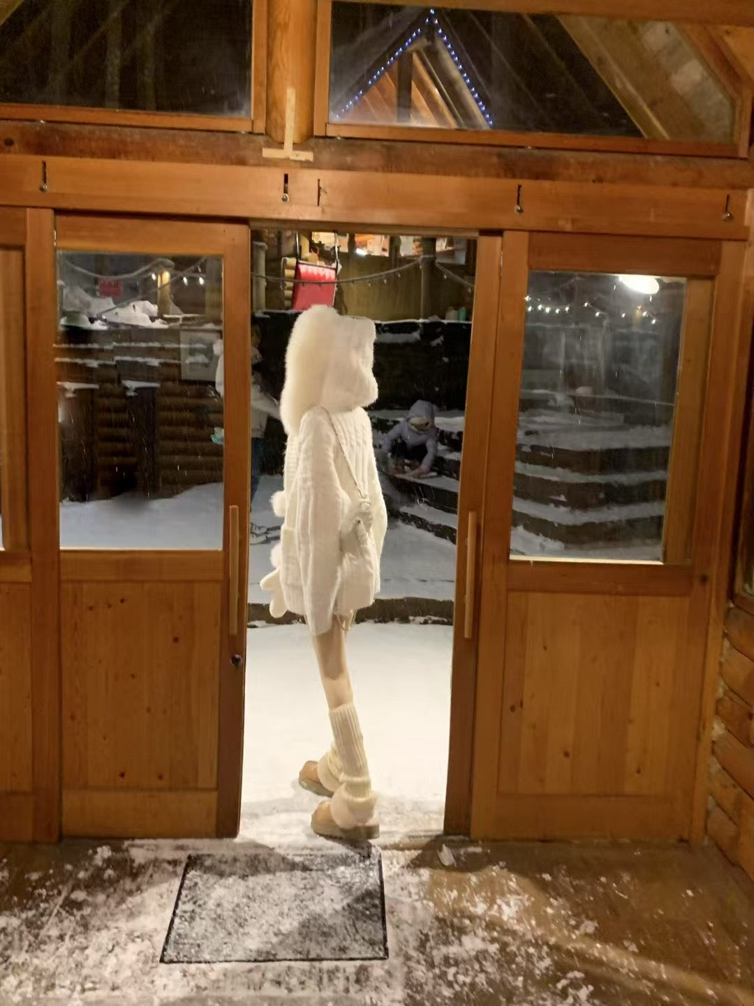 Kelly Designs Fox Fur White Mid Length Cardigan (Instock)