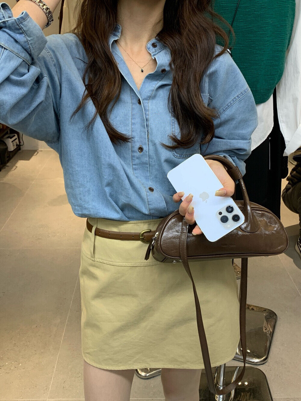 Kelly Designs Two Colors Denim Shirt (Instock)