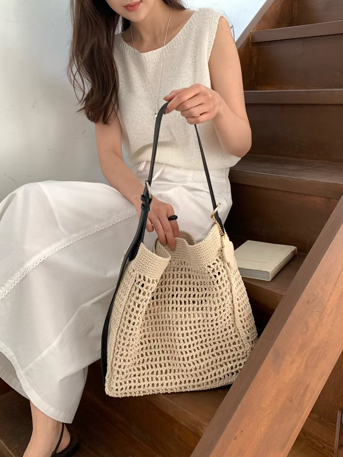 Korean APM Collection Knitting Leather Bag (Instock)
