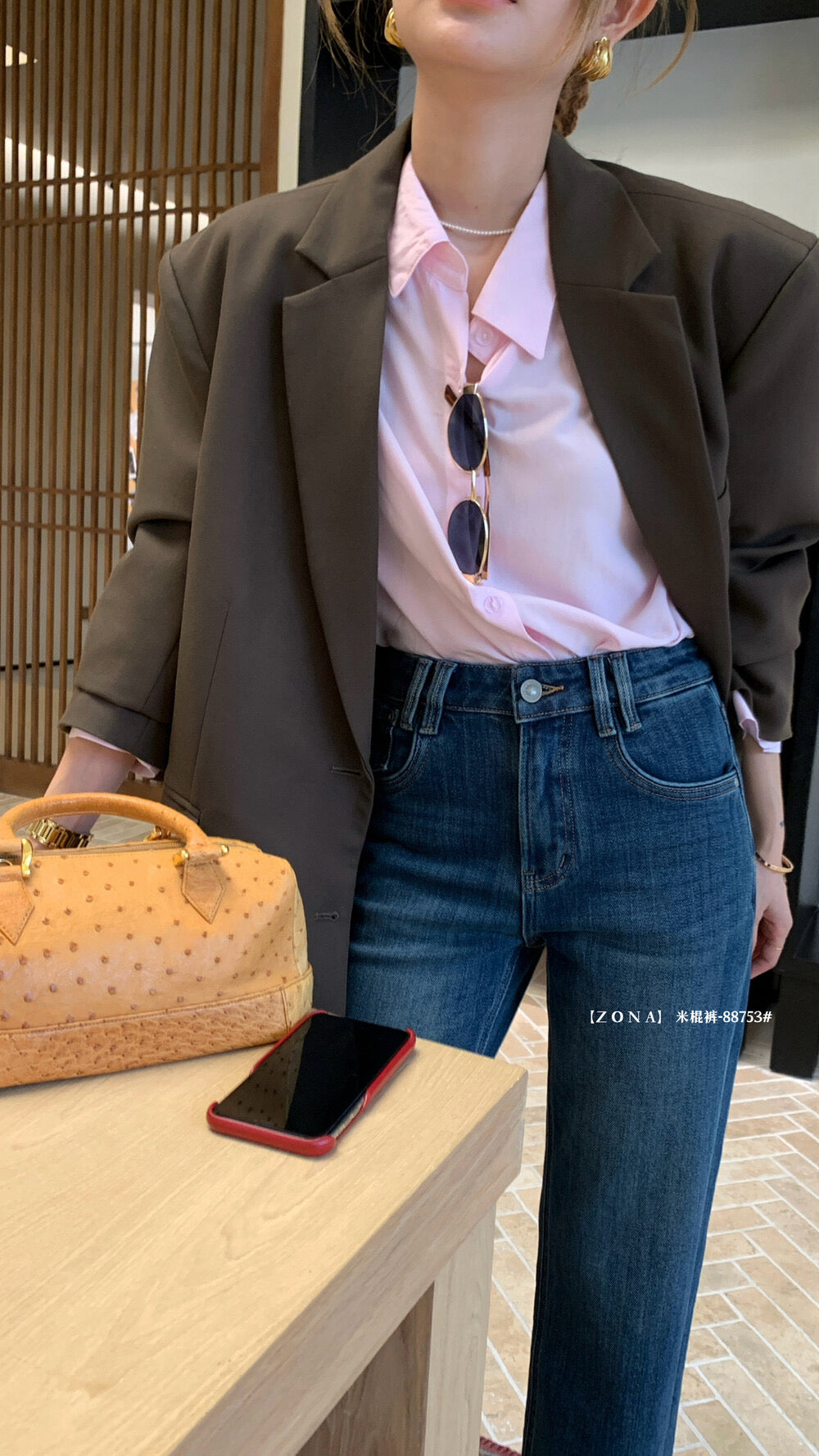 Kelly Designs Straight Denim Fleece Blue Pants(Instock)