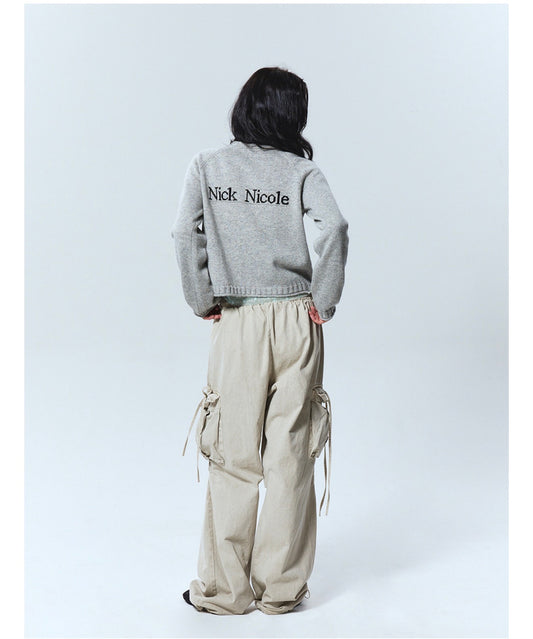 Korean Collection Nick Nicole Jaquard Knit Cardigan-Grey (Instock)