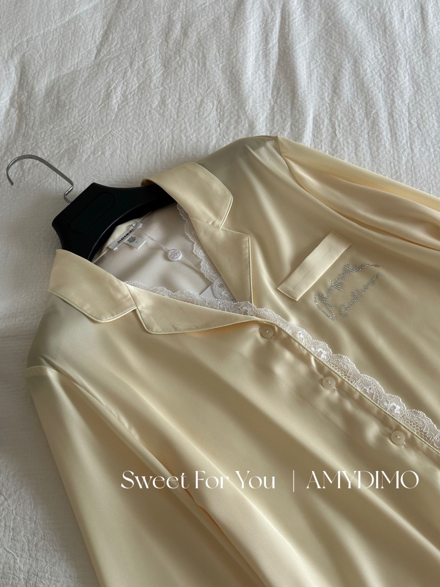 Amydimo Yellow Lace Female Pajama(Preorder)