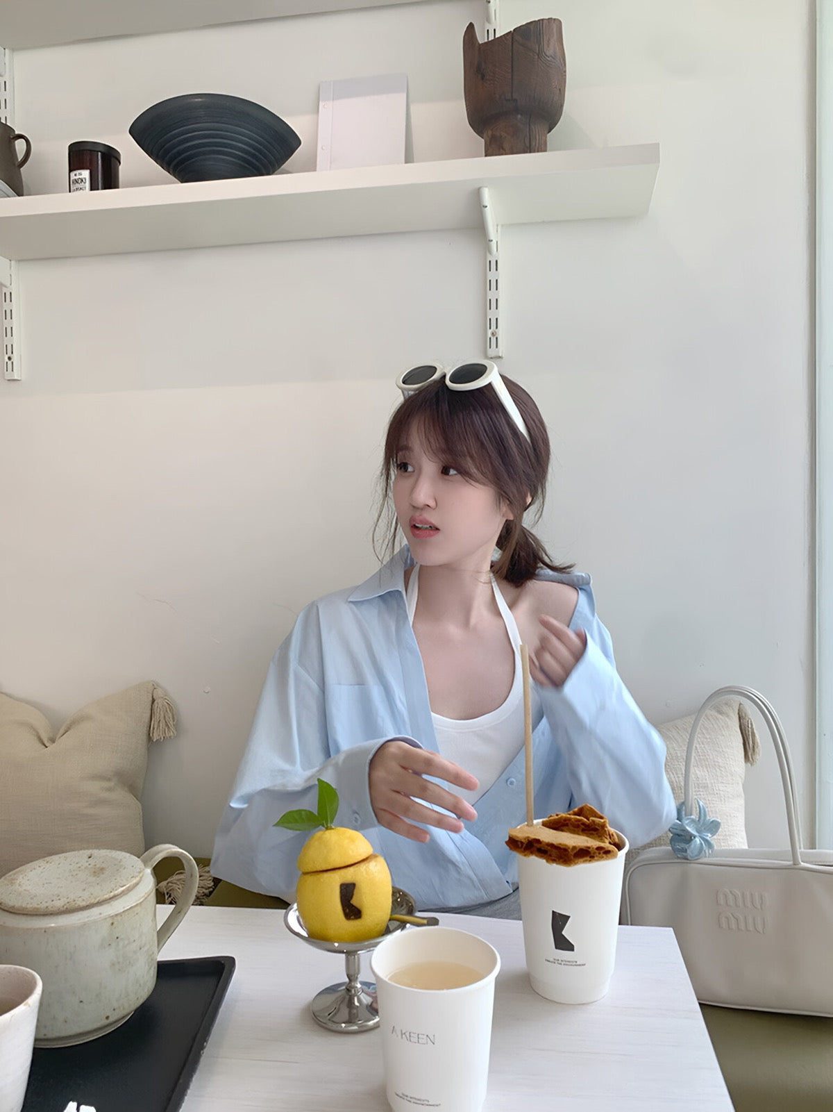 Kelly Designs 2-Piece Casual Set – Fake 2Pcs Shirt, & Mini Skirt (Instock)