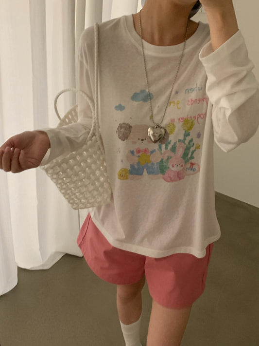 Kelly Designs Casual Graphic Sun Shirt – Puppy Long Sleeve (Instock)