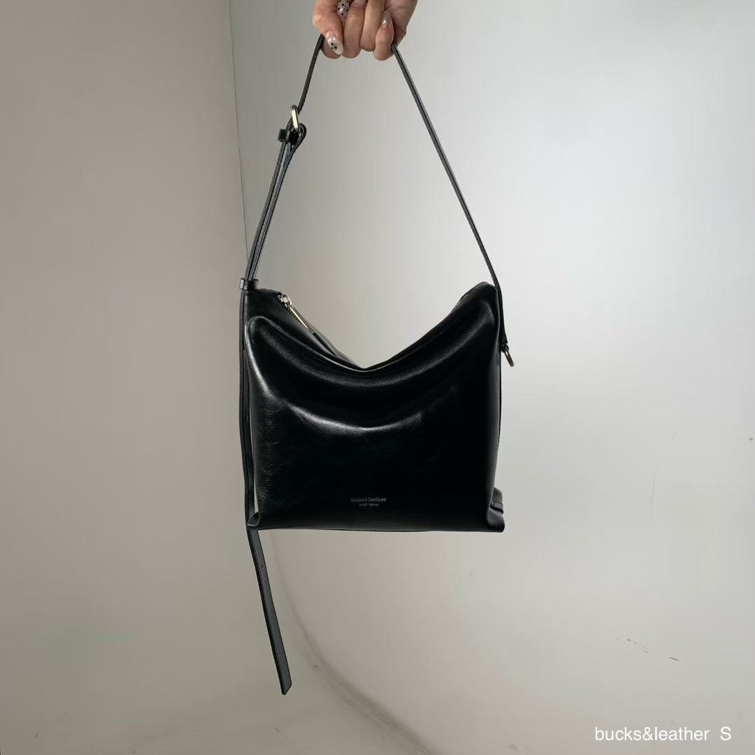 Korean APM Collection BUCKS&LEATHER Black Leather Bag (Instock)