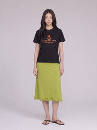 Korean APM Collection Hand Made Pear Black Tshirt (Instock)