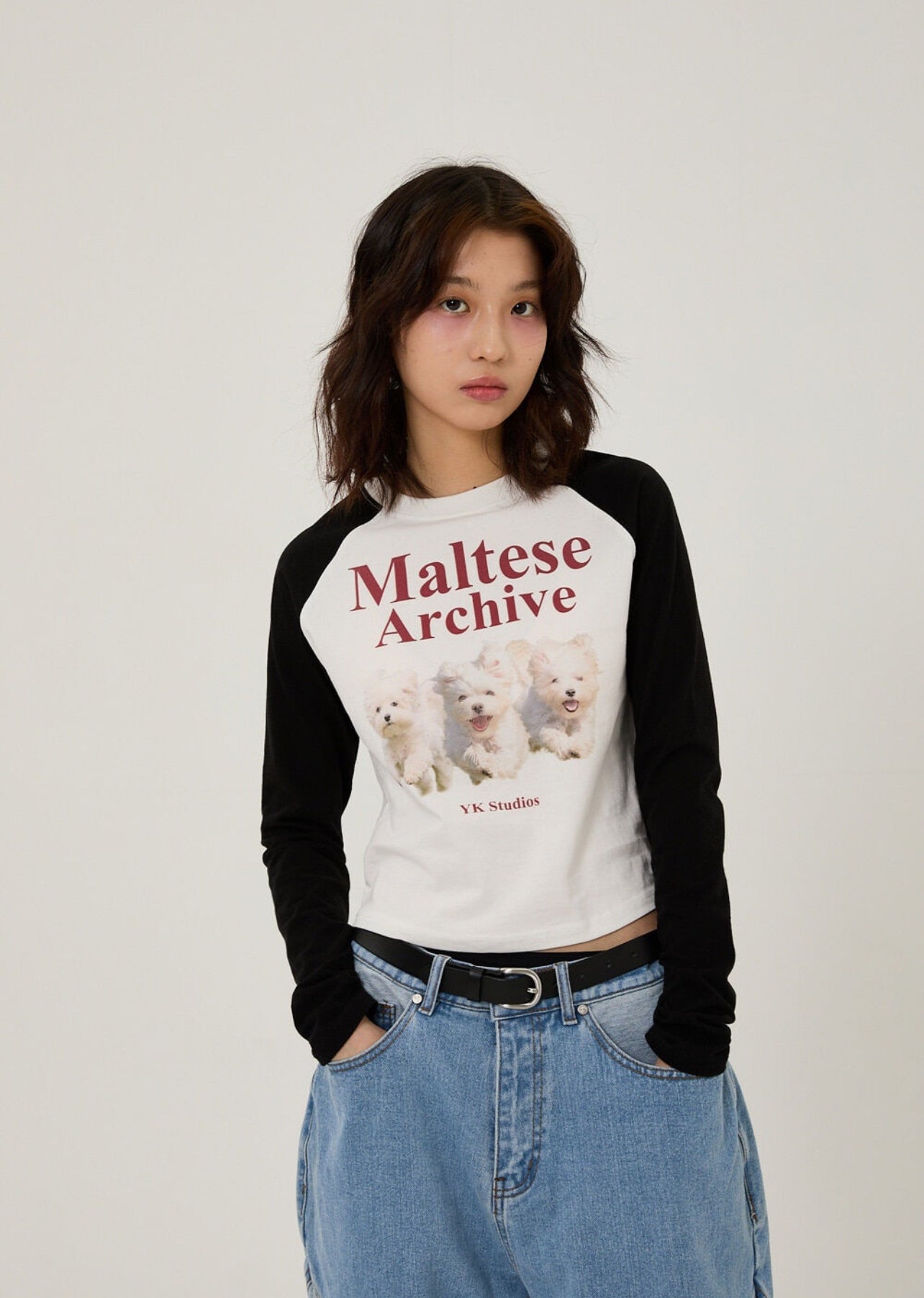 Waikei Maltese archive raglan long sleeve tshirts IVORY (Preorder)