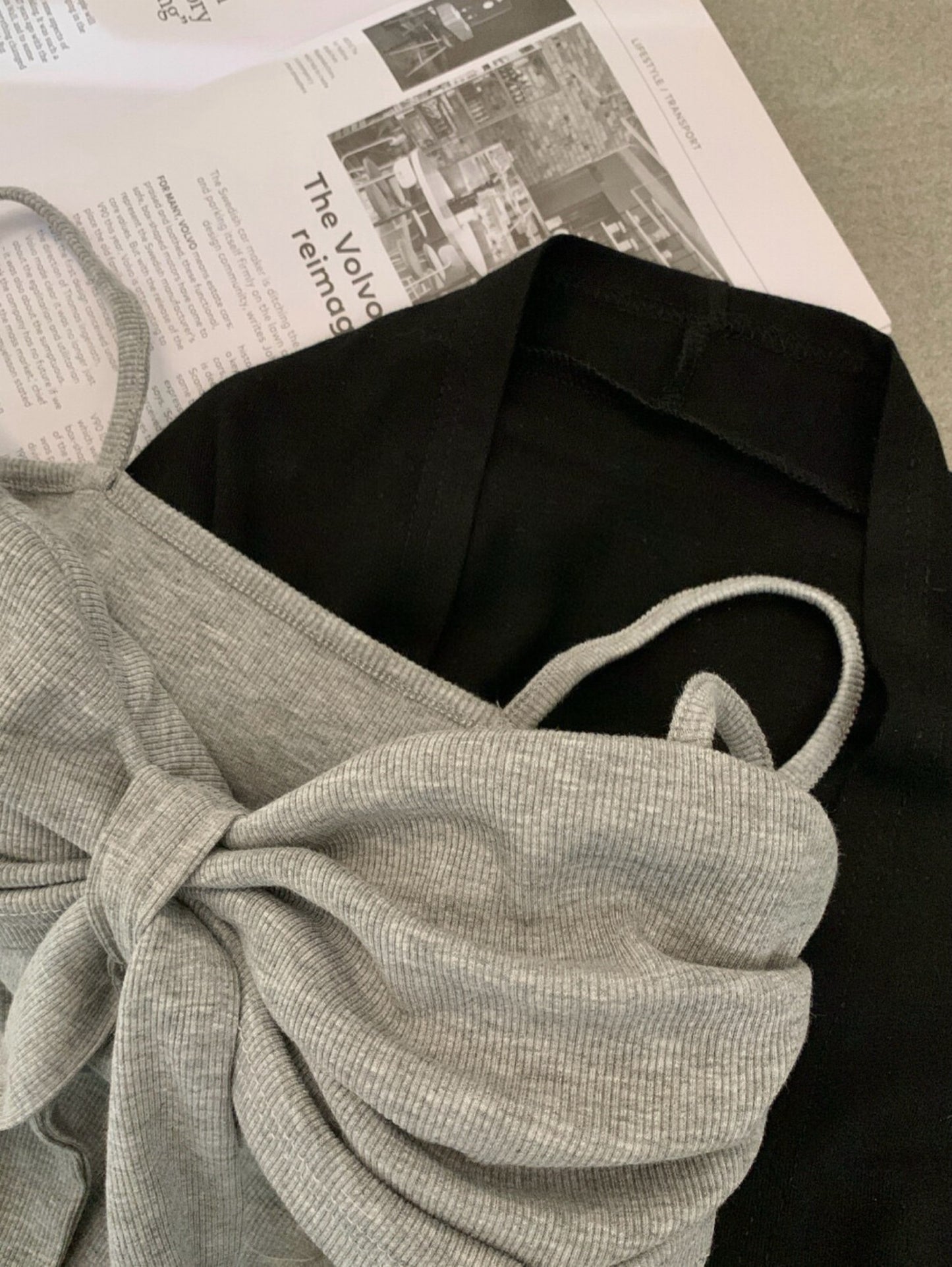 Kelly Designs  2-Piece Ribbed Tank & Cardigan Set | Built-in Bra (Instock)