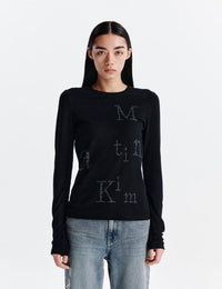 Matin Kim Dot Graphic Logo Lettering Top (Instock)