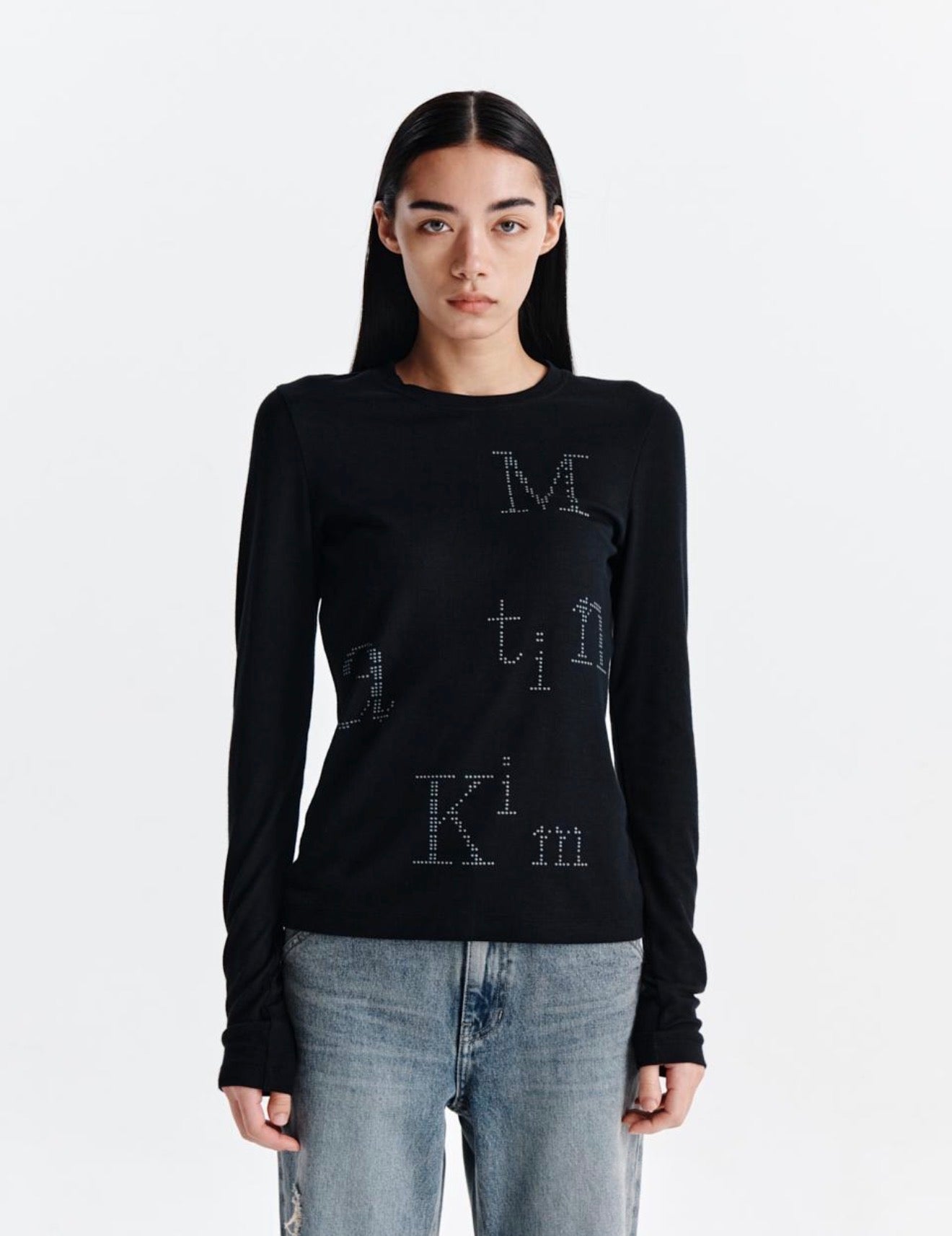 Matin Kim Dot Graphic Logo Lettering Top (Instock)