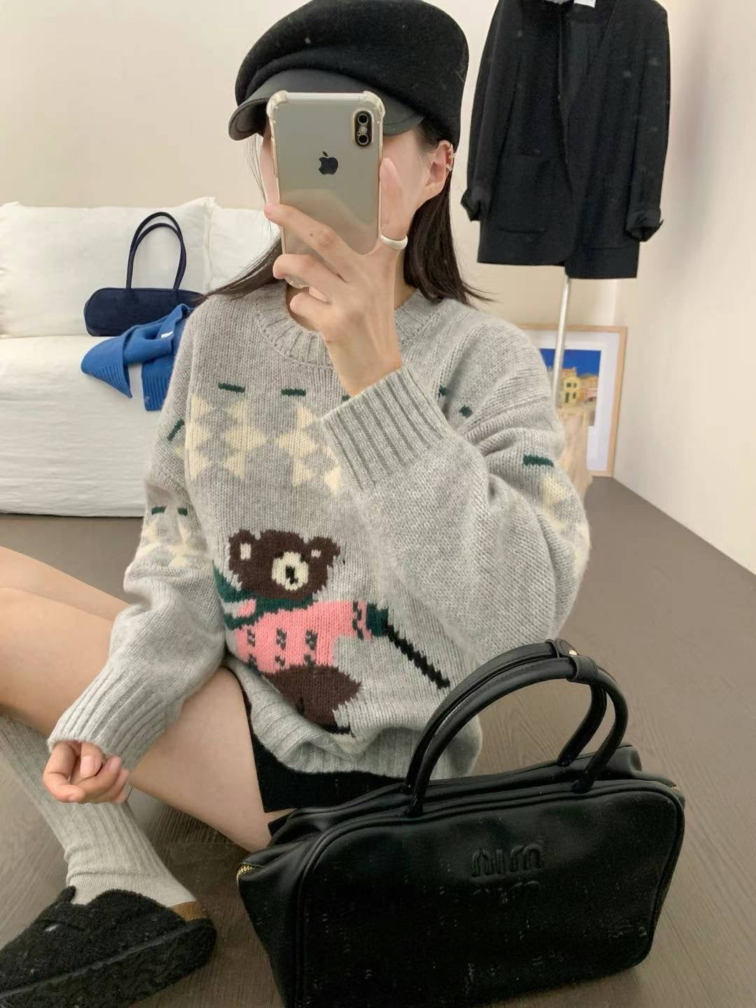 Kelly Designs Bear Grey Sweatshirt (Instock)