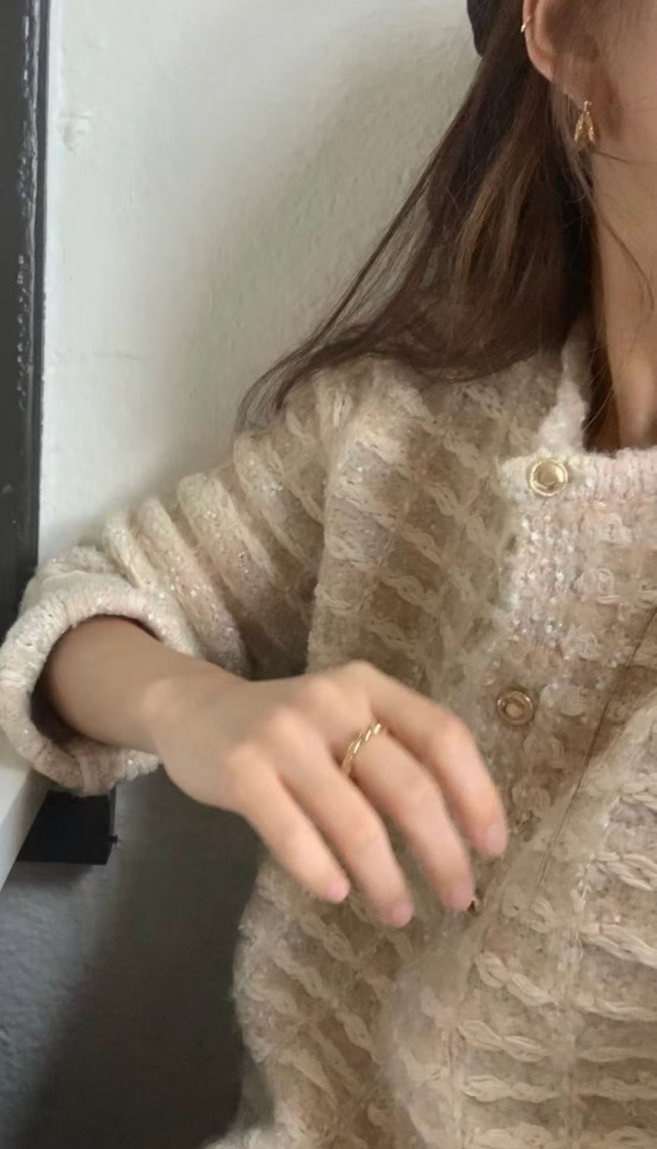 Korean APM Collection Ounce Chanel Styles Beige Cardigan (Instock)