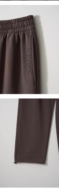 Korean Embroidered Detail Relaxed Wide-Leg Pants (Instock)