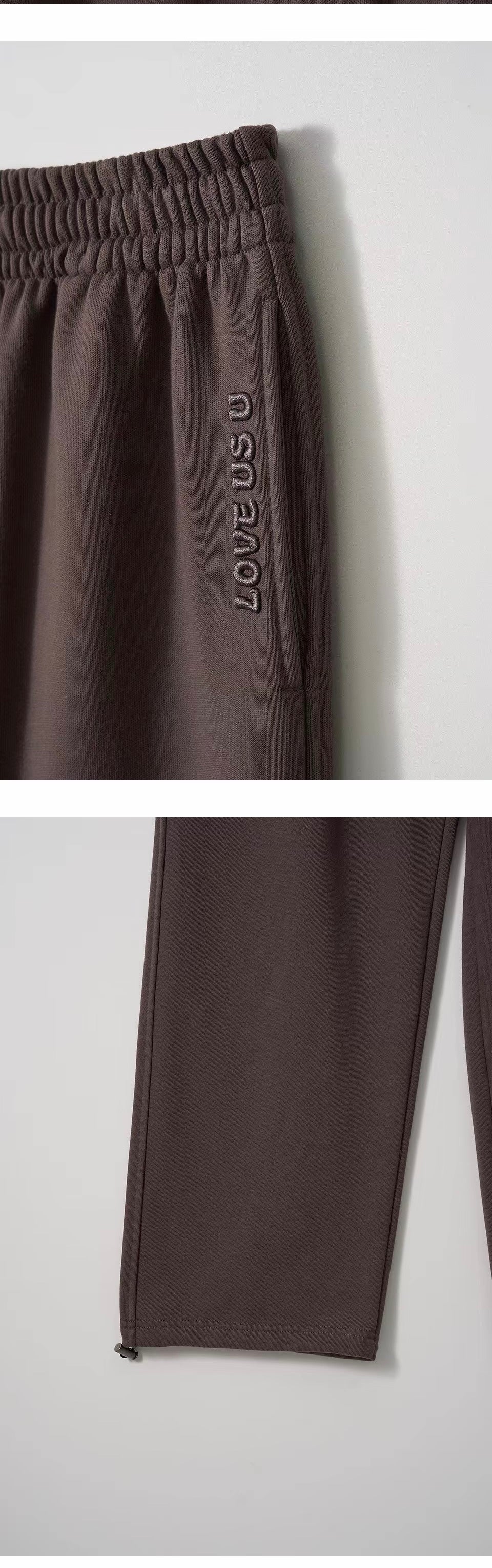 Korean Embroidered Detail Relaxed Wide-Leg Pants (Instock)