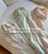 Korean APM Collection I Miss You Purple Flowers Mid Dress (Instock)