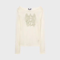 Gila Archive Star Wing Sheer Graphic Long Sleeve Top – WH (Instock)