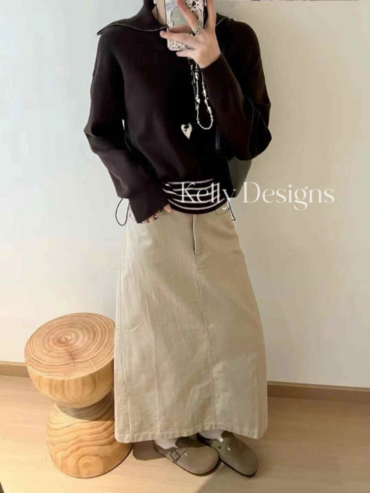 Kelly Designs Real 2Pc Brown Stripe Hoodie Set (Instock)