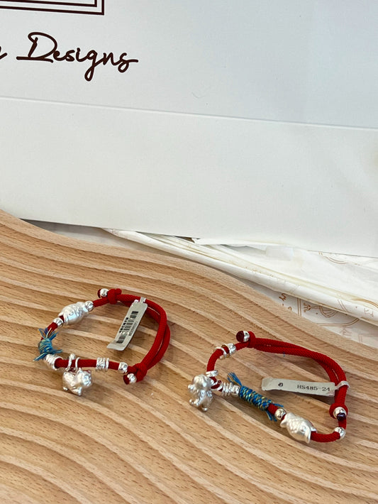 Kelly Designs Red String Cat&Fish Coins Bracelet (Instock)