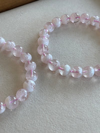 Kelly Designs Natural Pink Ghost Crystal Bracelet (Instock)