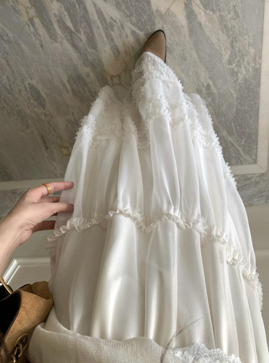 Kelly Designs Romantic Layered Tulle Maxi Skirt – White (Instock)