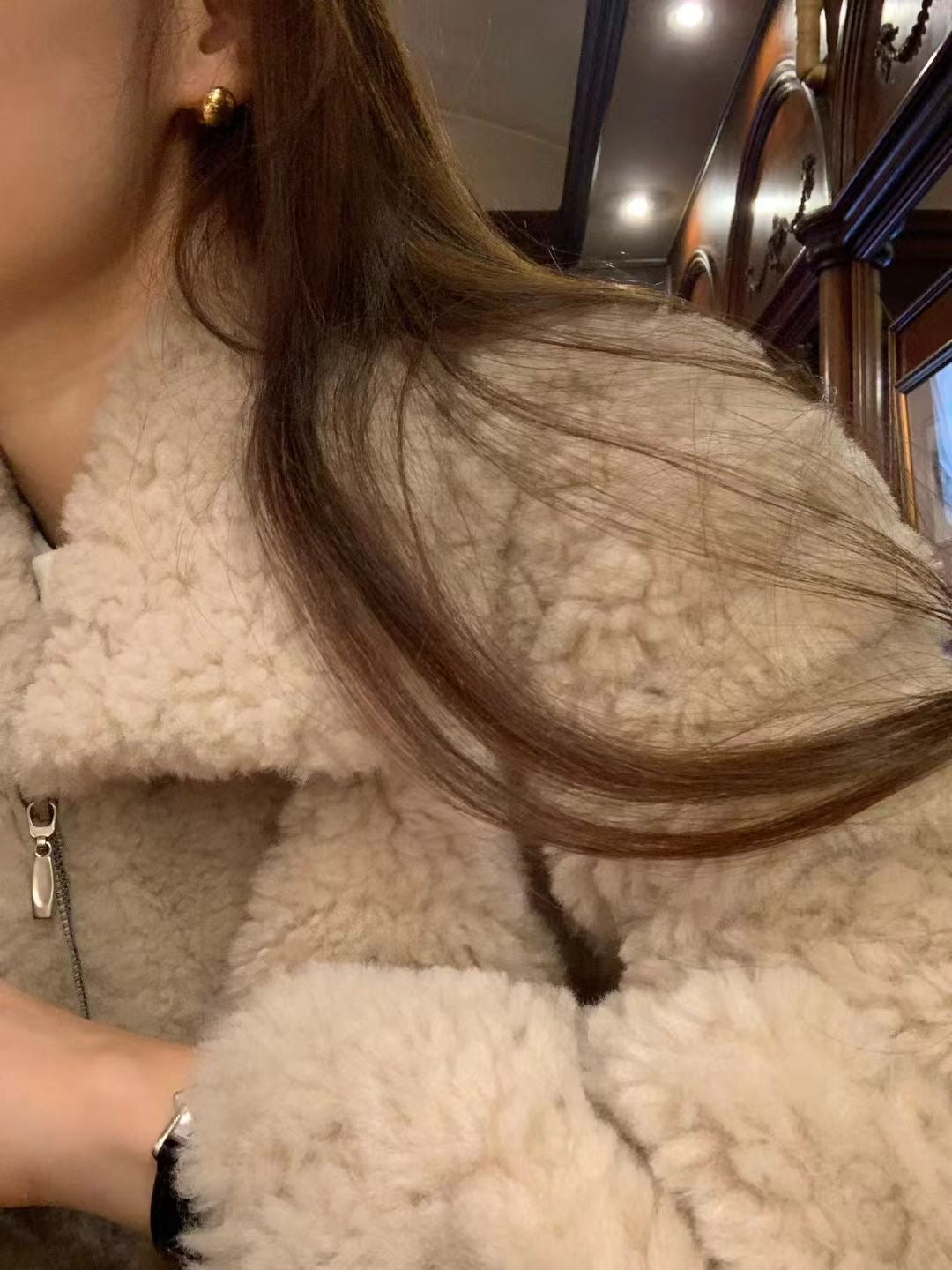 Korean APM Collection Ounce Faux Fur Zip Up Jacket (Preorder)